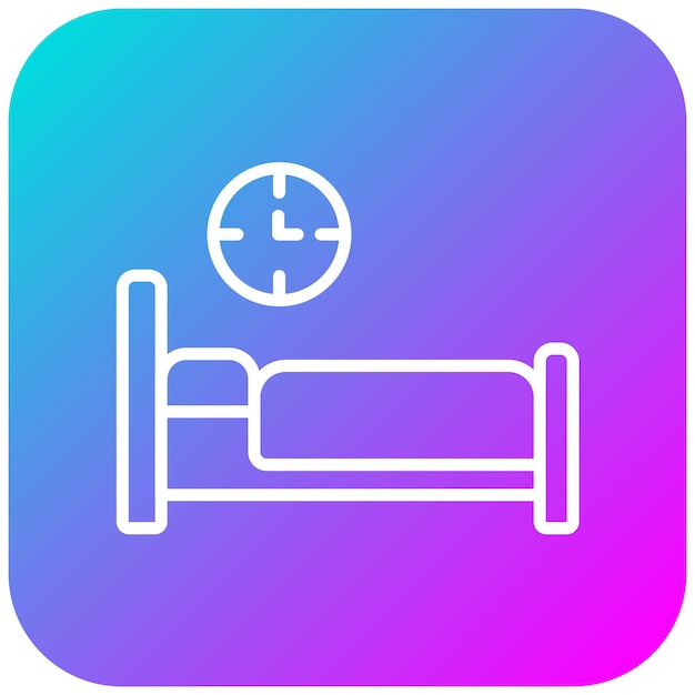 El icono del vector de tiempo de la cama se puede usar para el conjunto de iconos de hora y fecha