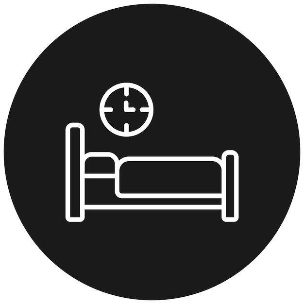 El icono del vector de tiempo de la cama se puede usar para el conjunto de iconos de hora y fecha