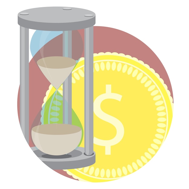 Icono de vector de tiempo dinero negocio