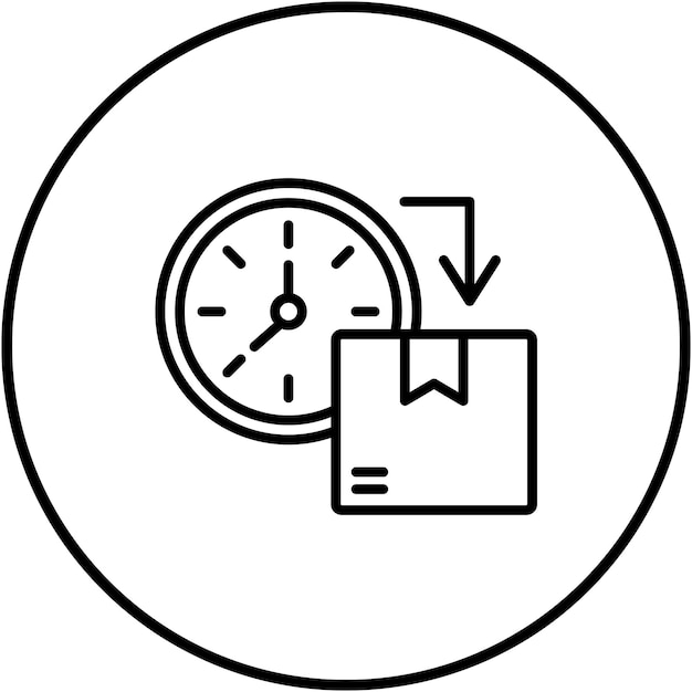 El icono del vector de tiempo de entrega se puede utilizar para el conjunto de iconos de entrega de alimentos