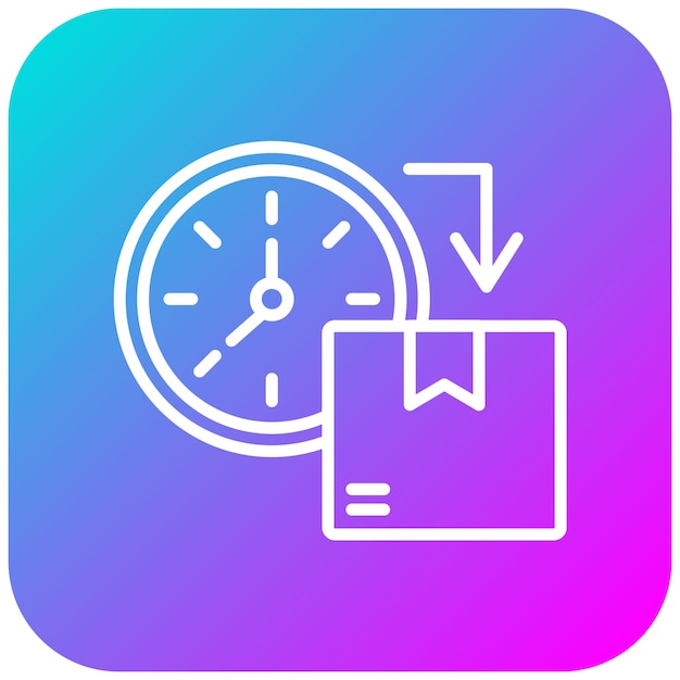 El icono del vector de tiempo de entrega se puede utilizar para el conjunto de iconos de entrega de alimentos