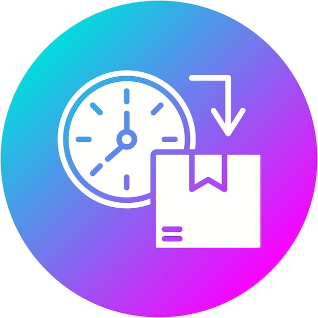 El icono del vector de tiempo de entrega se puede utilizar para el conjunto de iconos de entrega de alimentos