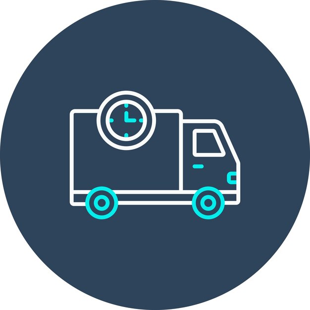 El icono del vector de tiempo de entrega se puede utilizar para el conjunto de iconos de entrega y logística