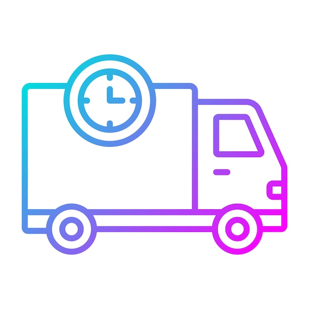 El icono del vector de tiempo de entrega se puede utilizar para el conjunto de iconos de entrega y logística