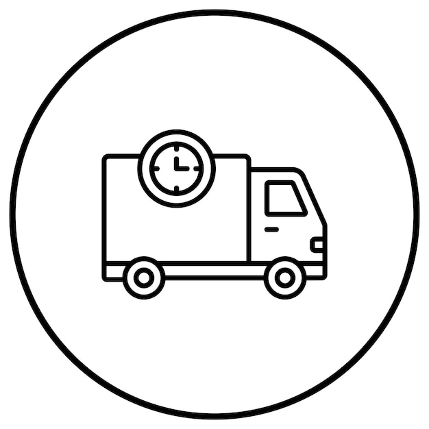 El icono del vector de tiempo de entrega se puede utilizar para el conjunto de iconos de entrega y logística