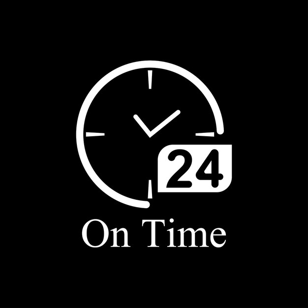 Icono de vector de tiempo Plantilla de diseño de ilustración de vector de icono de 24 horas