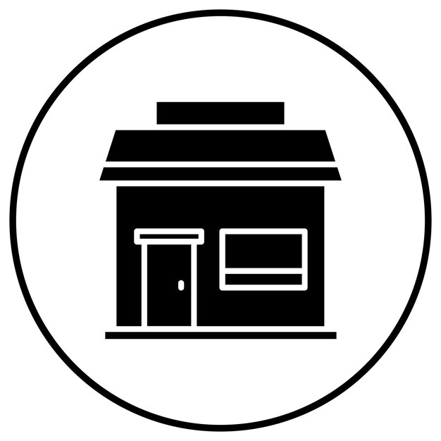 El icono del vector de la tienda se puede usar para el conjunto de iconos de la aldea