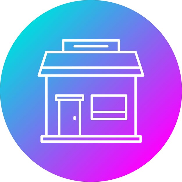 El icono del vector de la tienda se puede usar para el conjunto de iconos de la aldea