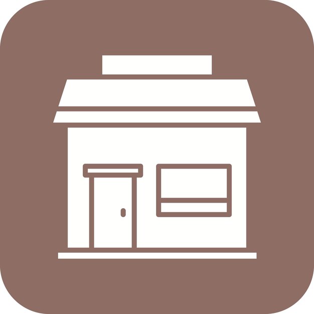 El icono del vector de la tienda se puede usar para el conjunto de iconos de la aldea