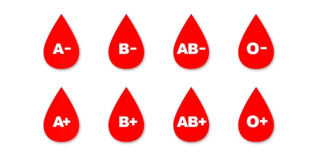 Icono de vector de tipo de sangre sobre fondo blanco. Ilustración de plasma y sangre de donantes.