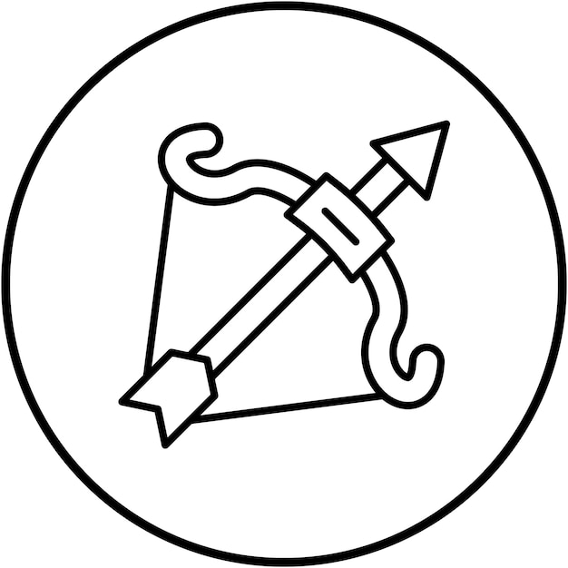 El icono del vector de tiro con arco se puede usar para el conjunto de iconos de historia