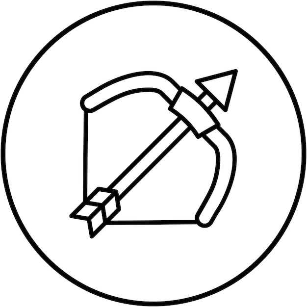 El icono del vector de tiro con arco se puede usar para el conjunto de iconos de los Juegos Olímpicos