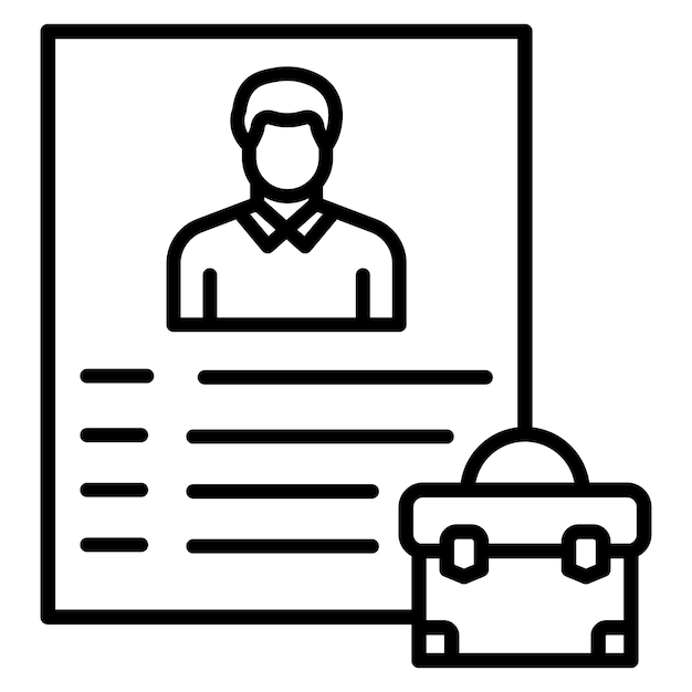 El icono del vector de título de trabajo se puede utilizar para el conjunto de iconos de búsqueda de trabajo