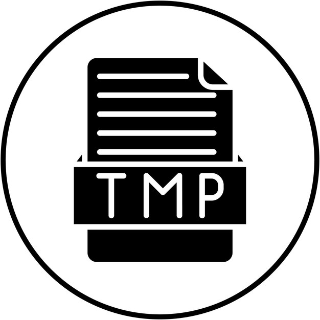 El icono del vector TMP se puede utilizar para el conjunto de iconos de formatos de archivo
