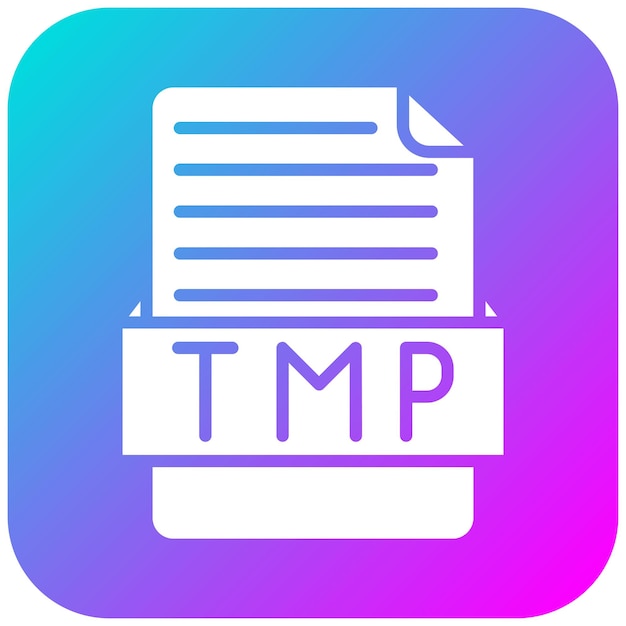 El icono del vector TMP se puede utilizar para el conjunto de iconos de formatos de archivo