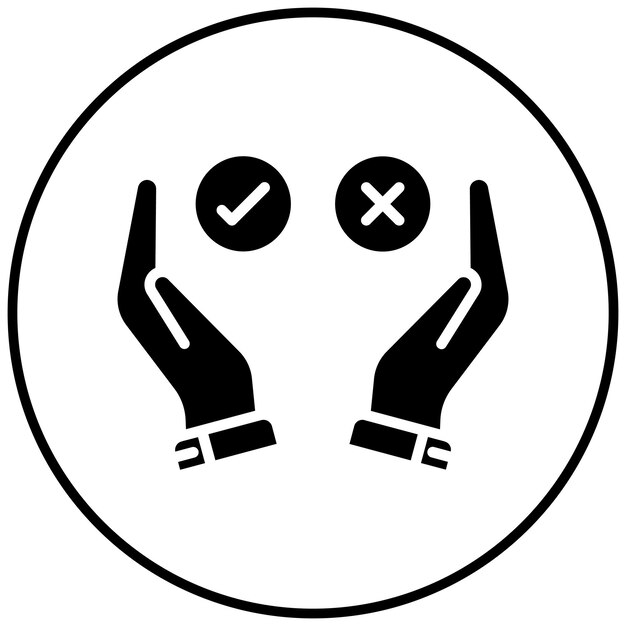 El icono del vector de toma de decisiones se puede utilizar para el conjunto de iconos de rasgos de personalidad