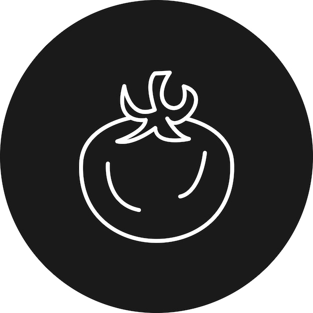 El icono del vector del tomate se puede usar para el conjunto de iconos del restaurante