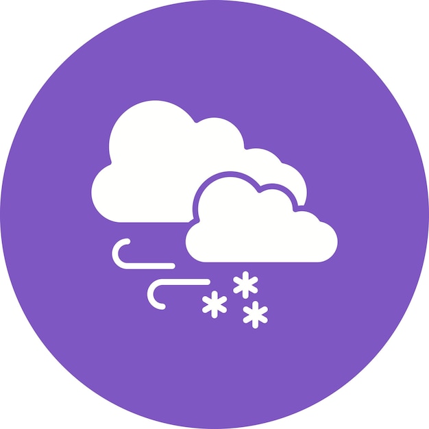 El icono del vector de la tormenta de nieve se puede usar para el conjunto de iconos de desastres naturales