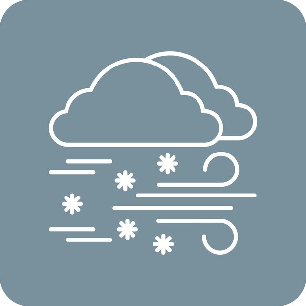 El icono del vector de la tormenta de nieve se puede usar para el conjunto de iconos de desastres naturales