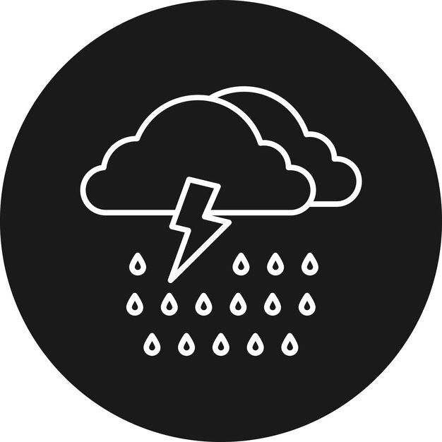 El icono del vector de tormenta puede usarse para el conjunto de iconos de desastres naturales