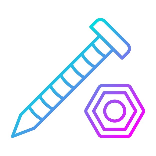 El icono del vector de tornillo se puede utilizar para el conjunto de iconos de herramientas de construcción