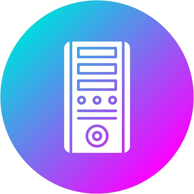 El icono del vector de la torre de la computadora se puede utilizar para el conjunto de iconos de tecnología