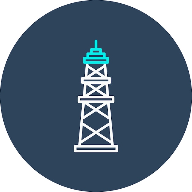 El icono del vector de la torre de petróleo se puede utilizar para el conjunto de iconos de la industria de la gasolina