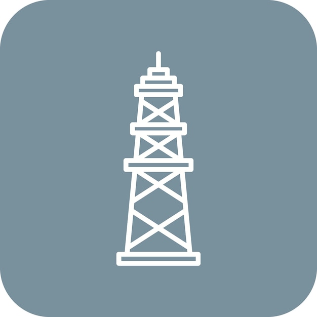 El icono del vector de la torre de petróleo se puede utilizar para el conjunto de iconos de la industria de la gasolina