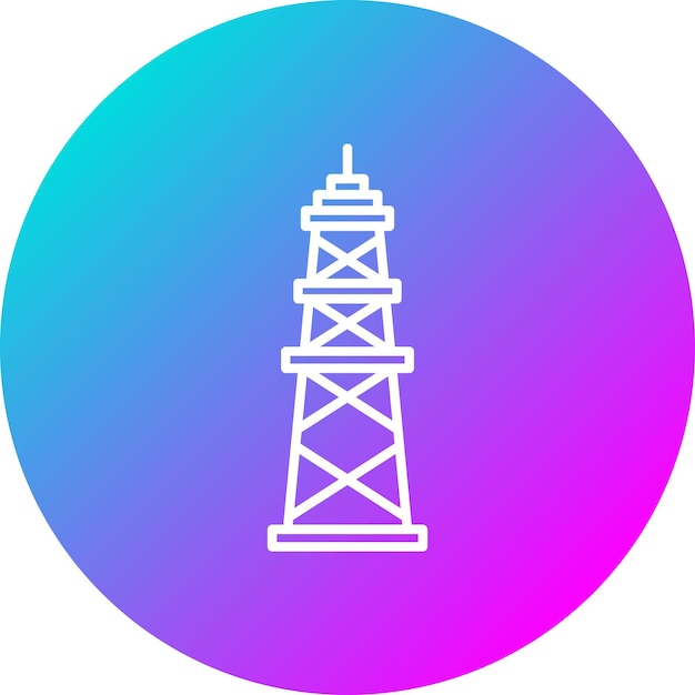 El icono del vector de la torre de petróleo se puede utilizar para el conjunto de iconos de la industria de la gasolina