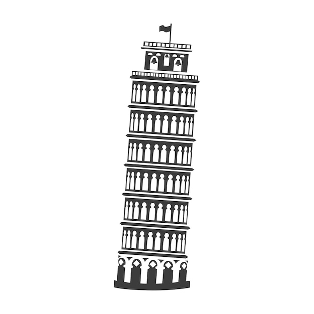 Vector icono de vector de la torre de pisa