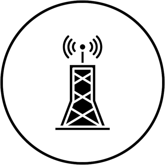 El icono del vector de la torre de señal se puede utilizar para el conjunto de iconos de la ciudad inteligente
