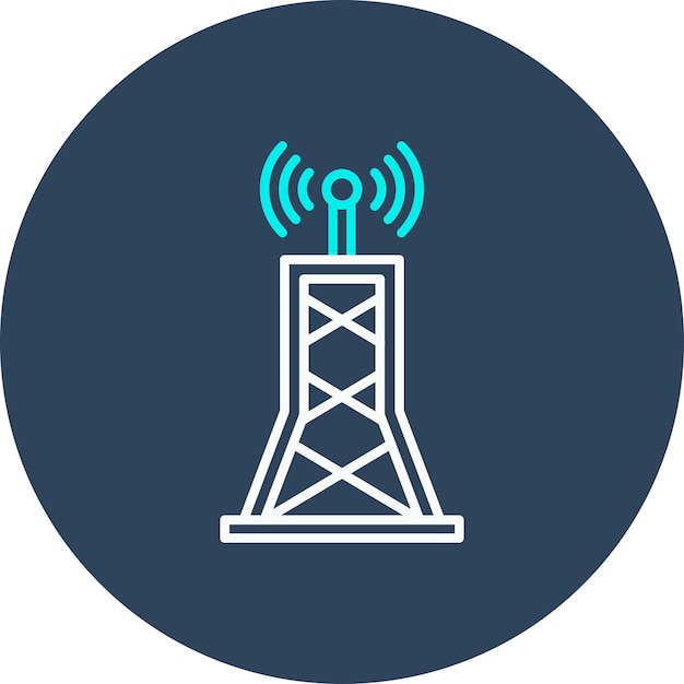 El icono del vector de la torre de señal se puede utilizar para el conjunto de iconos de la ciudad inteligente