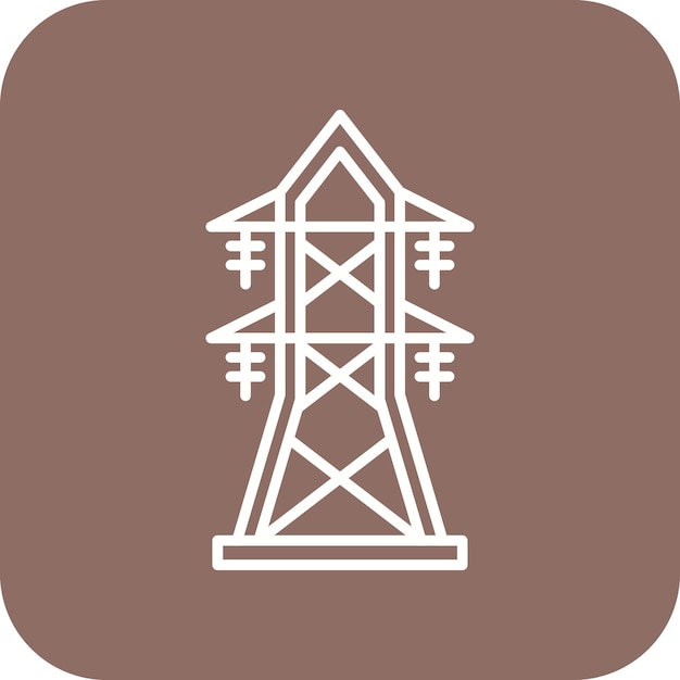 El icono del vector de la torre de transmisión se puede utilizar para el conjunto de iconos de la industria de la gasolina