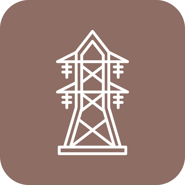 Vector el icono del vector de la torre de transmisión se puede utilizar para el conjunto de iconos de la industria de la gasolina