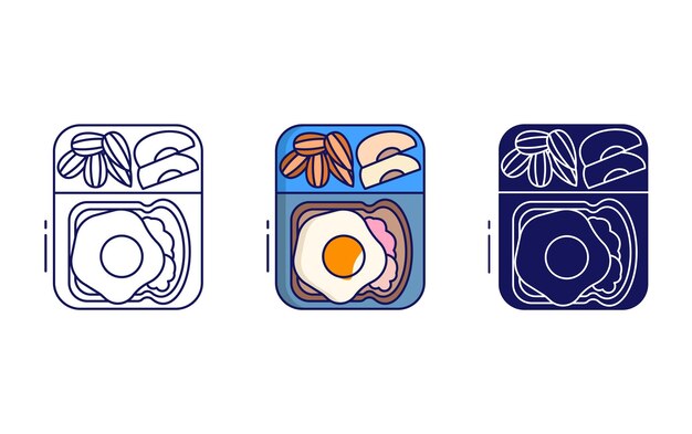 icono de vector de tostadas de manzana de huevo