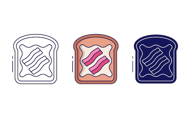 icono de vector de tostadas de tocino
