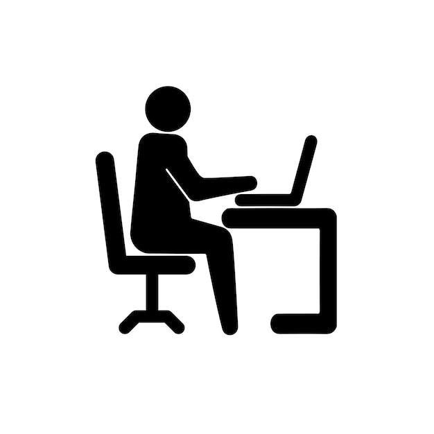 Icono de vector de trabajador de oficina aislado sobre fondo blanco