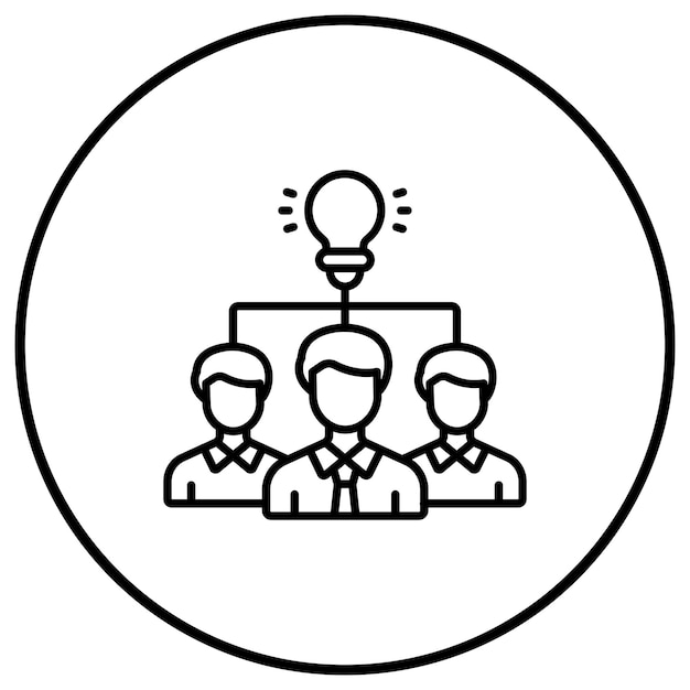 El icono del vector de trabajo en equipo se puede utilizar para el conjunto de iconos de recursos humanos