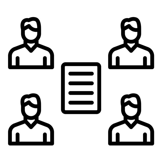El icono del vector de trabajo grupal se puede utilizar para el conjunto de iconos de trabajo en equipo