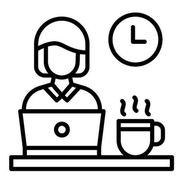 El icono del vector de trabajo de la mujer se puede utilizar para el conjunto de iconos de la mujer