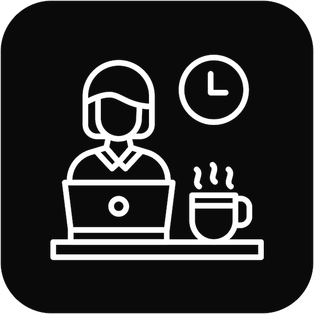 El icono del vector de trabajo de la mujer se puede utilizar para el conjunto de iconos de la mujer