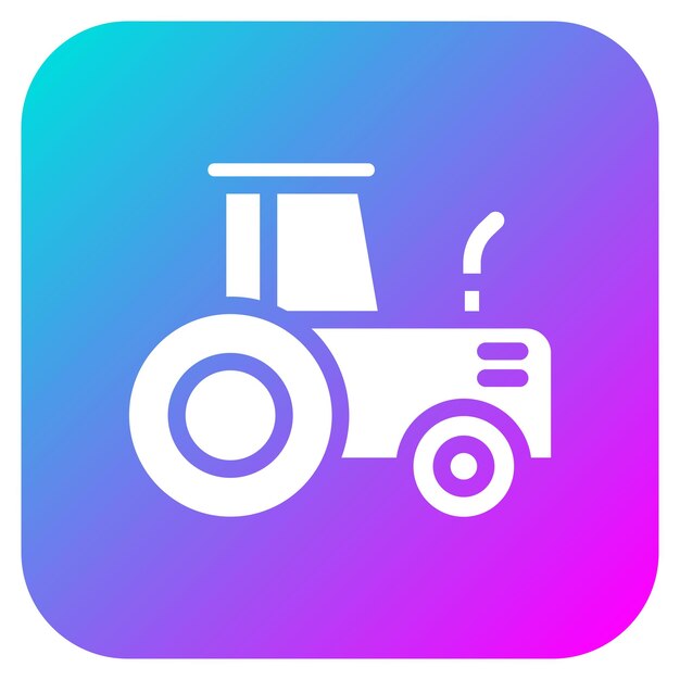 El icono del vector del tractor se puede utilizar para el conjunto de iconos de la agricultura