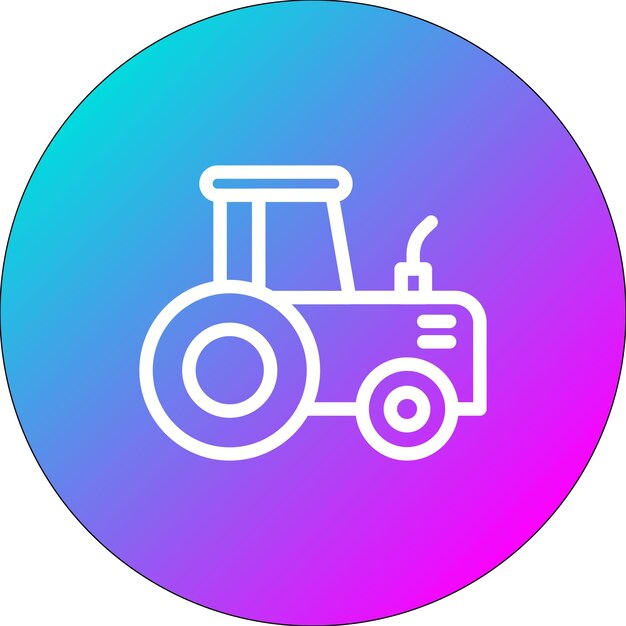 El icono del vector del tractor se puede utilizar para el conjunto de iconos de la agricultura
