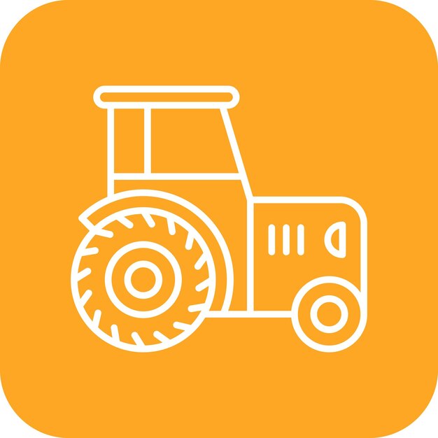 El icono del vector del tractor se puede utilizar para el conjunto de iconos de la aldea