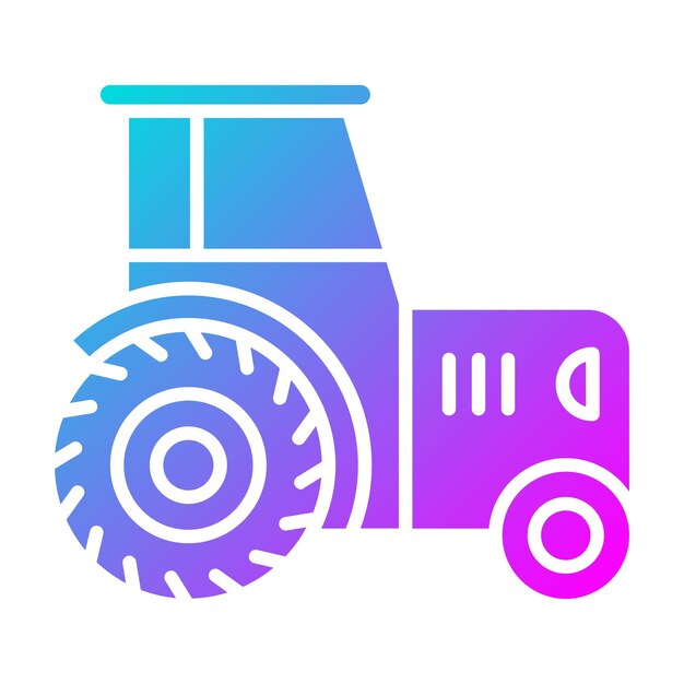 El icono del vector del tractor se puede utilizar para el conjunto de iconos de la aldea