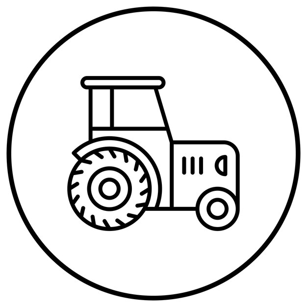 El icono del vector del tractor se puede utilizar para el conjunto de iconos de la aldea