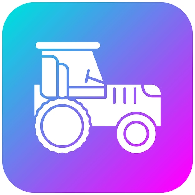 El icono del vector del tractor puede utilizarse para el conjunto de iconos de transporte