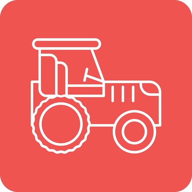 El icono del vector del tractor puede utilizarse para el conjunto de iconos de transporte