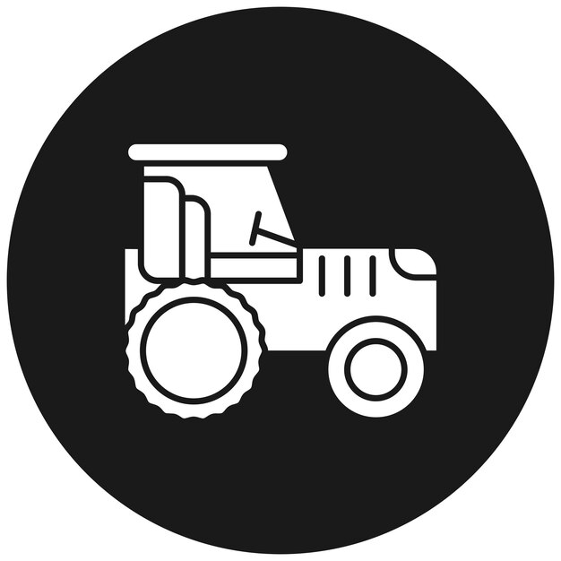 El icono del vector del tractor puede utilizarse para el conjunto de iconos de transporte