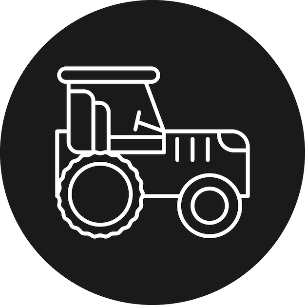 El icono del vector del tractor puede utilizarse para el conjunto de iconos de transporte